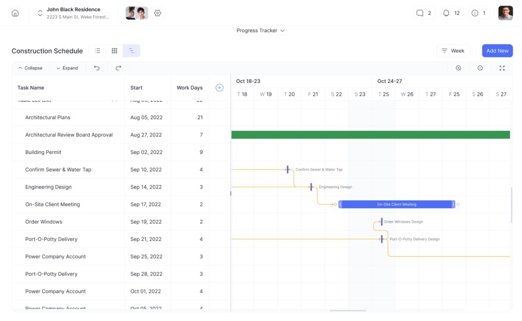 Builderpad construction scheduling